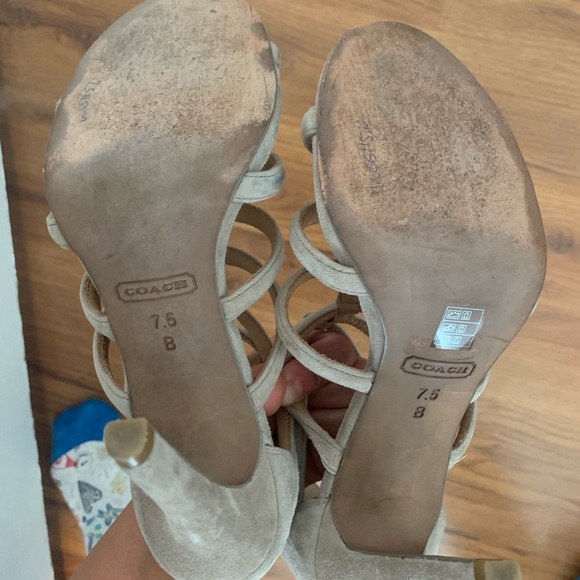COACH STRAPPY SUEDE HEELS - Picture 7 of 7